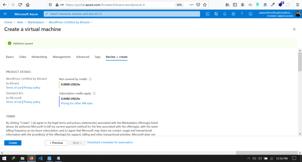 Install WordPress on Azure